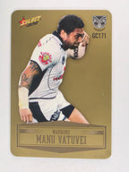 NRL 2012 Champions Gold Parallel Card #171 Manu Vatuvei New Zealand Warriors