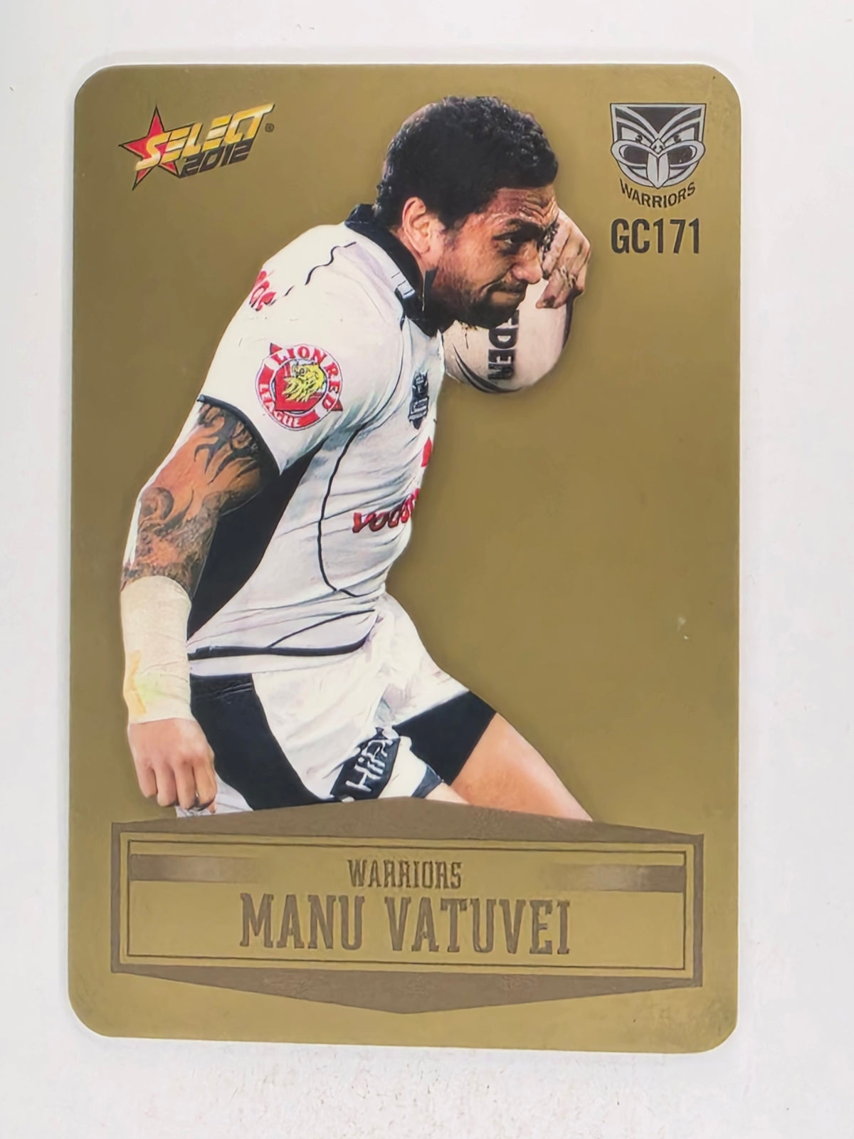 NRL 2012 Champions Gold Parallel Card #171 Manu Vatuvei New Zealand Warriors