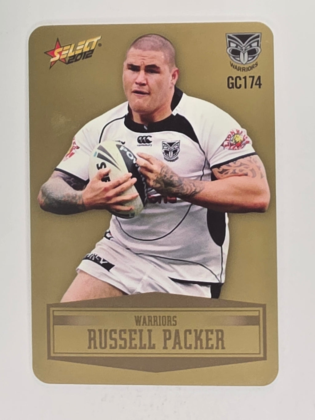 NRL 2012 Champions Gold Parallel Card #174 Russell Packer New Zealand Warriors