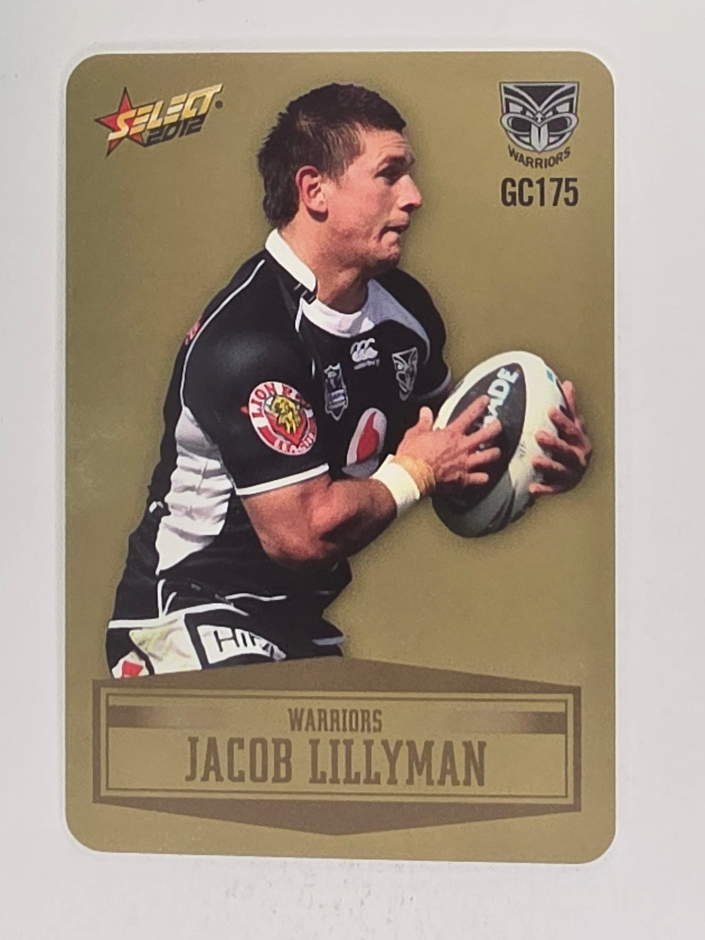 NRL 2012 Champions Gold Parallel Card #175 Jacob Lillyman New Zealand Warriors
