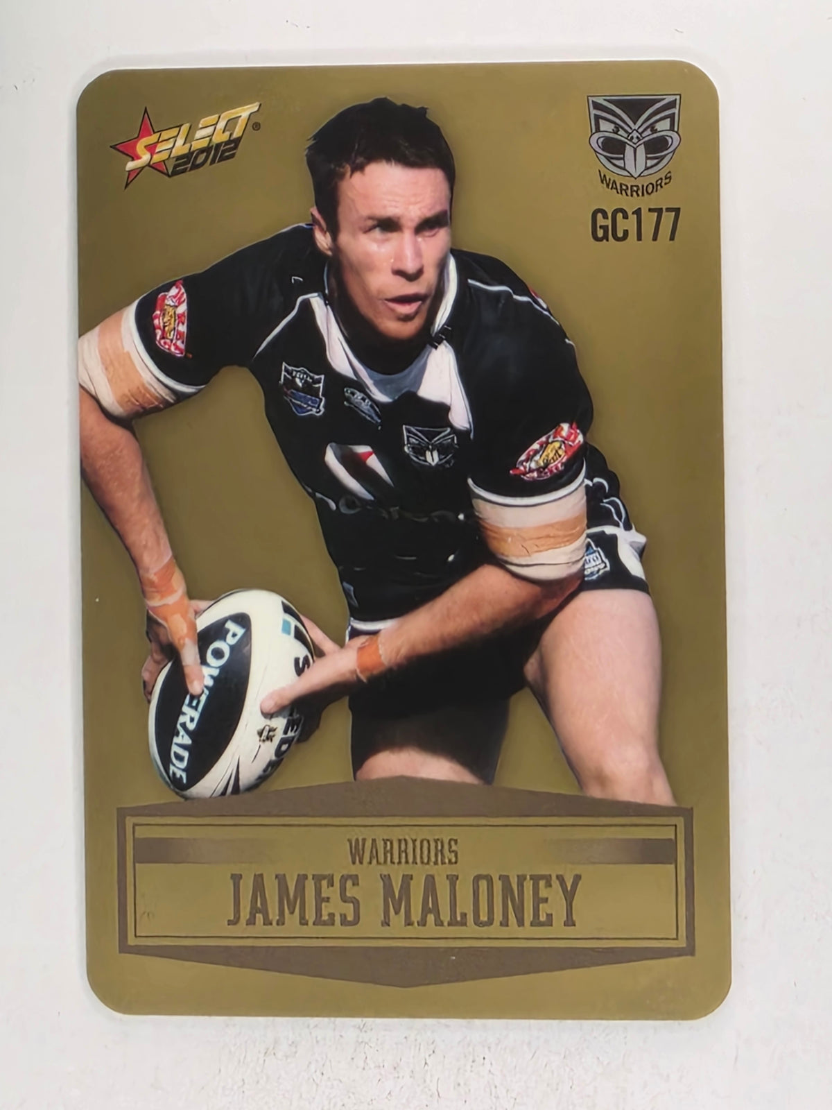 NRL 2012 Champions Gold Parallel Card #177 James Maloney New Zealand Warriors