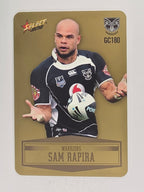 NRL 2012 Champions Gold Parallel Card #180 Sam Rapira New Zealand Warriors