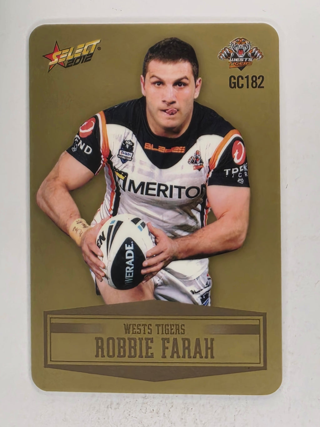NRL 2012 Champions Gold Parallel Card #182 Robbie Farah Wests Tigers