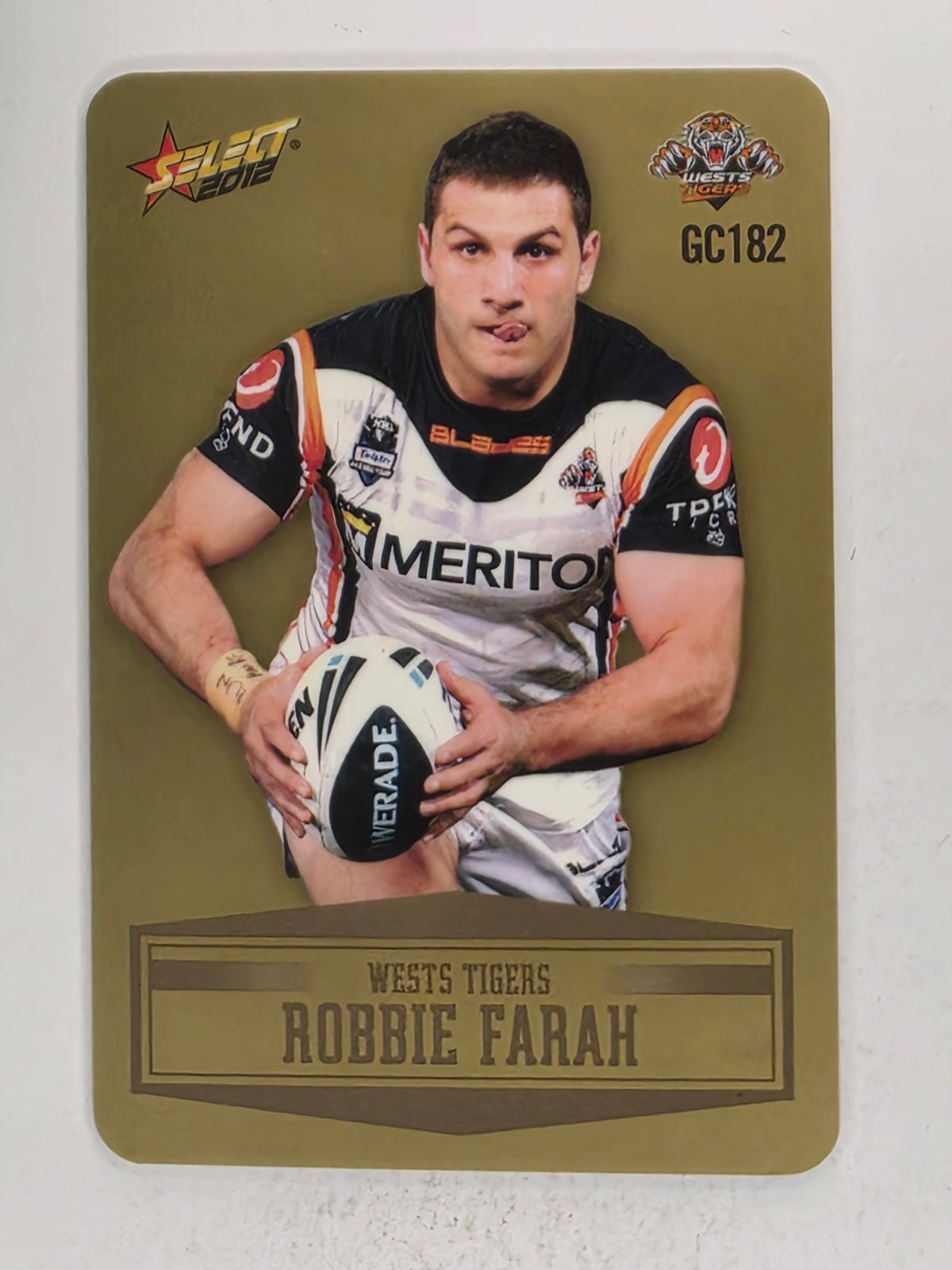 NRL 2012 Champions Gold Parallel Card #182 Robbie Farah Wests Tigers