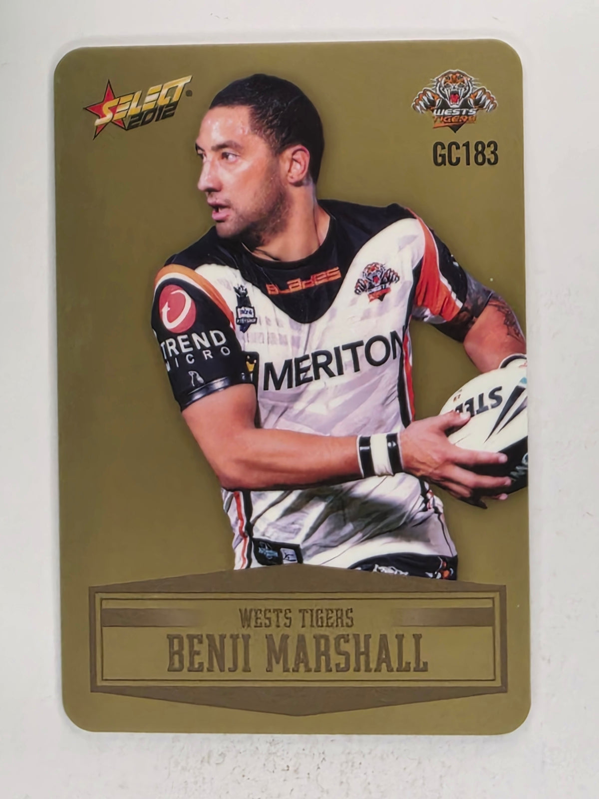 NRL 2012 Champions Gold Parallel Card #183 Benji Marshall Wests Tigers