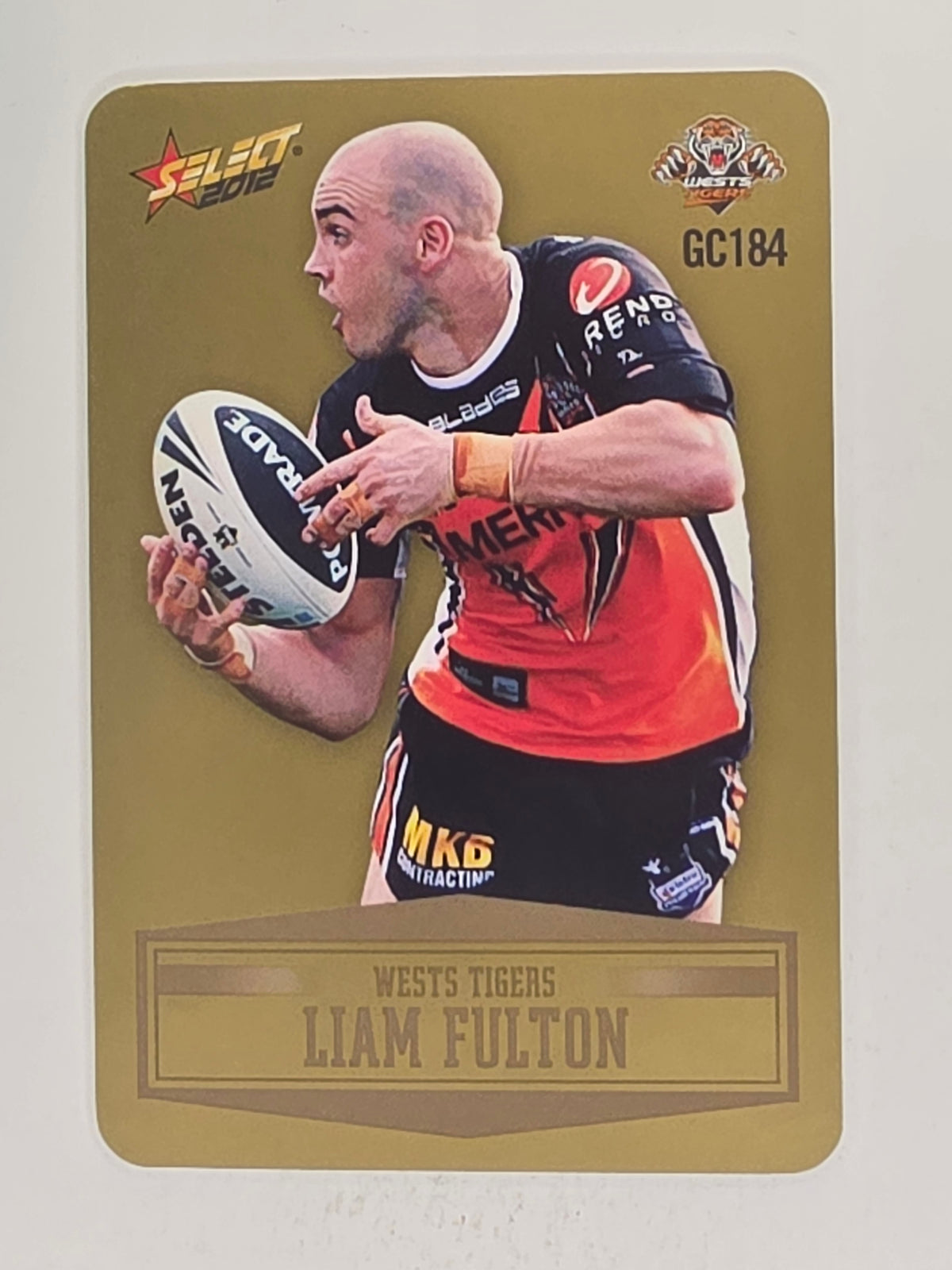 NRL 2012 Champions Gold Parallel Card #184 Liam Fulton Wests Tigers
