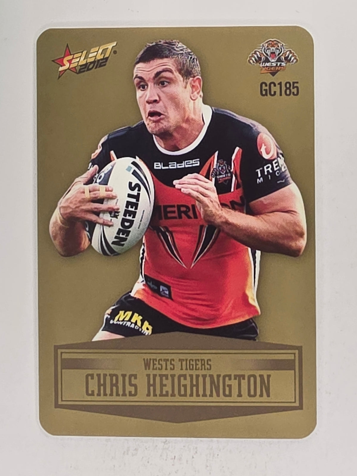 NRL 2012 Champions Gold Parallel Card #185 Chris Heighington Wests Tigers
