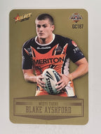 NRL 2012 Champions Gold Parallel Card #187 Blake Ayshford Wests Tigers