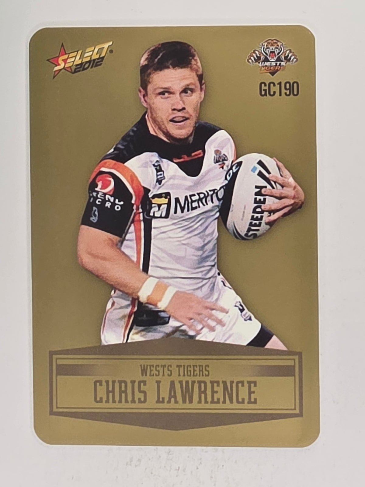 NRL 2012 Champions Gold Parallel Card #190 Chris Lawrence Wests Tigers