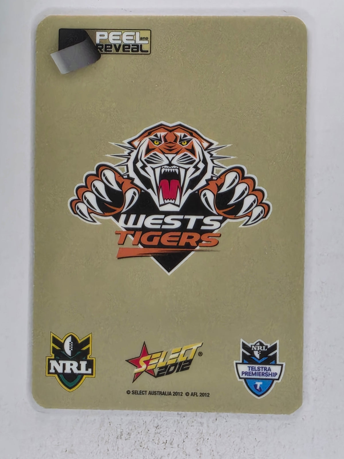 NRL 2012 Champions Gold Parallel Card #191 Beau Ryan Wests Tigers