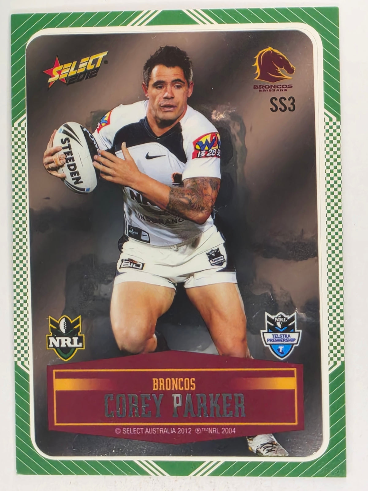 NRL 2012 Champions Peeled Parallel Card #3 Corey Parker Brisbane Broncos