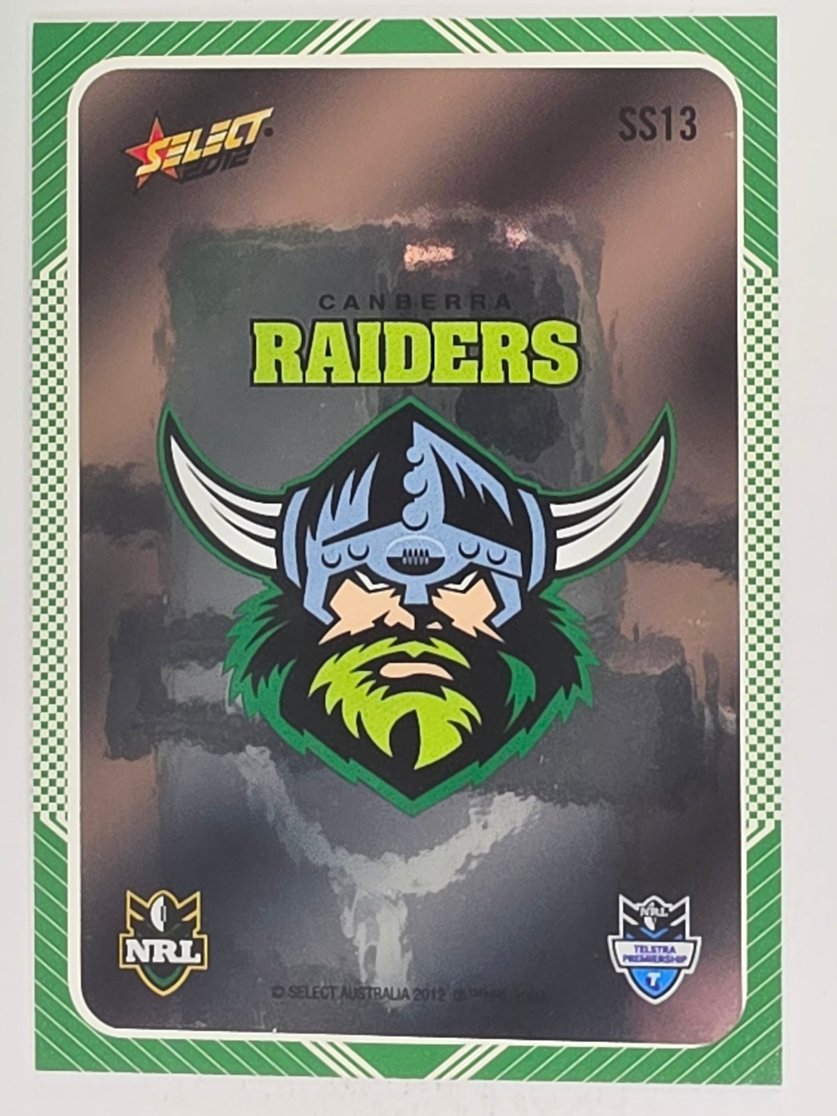 NRL 2012 Champions Peeled Parallel Card #13 Canberra Raiders Logo