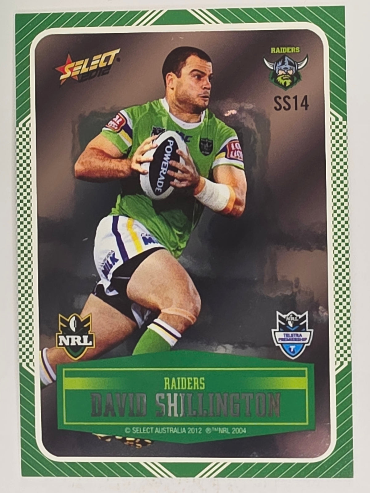 NRL 2012 Champions Peeled Parallel Card #14 David Shillington Canberra Raiders