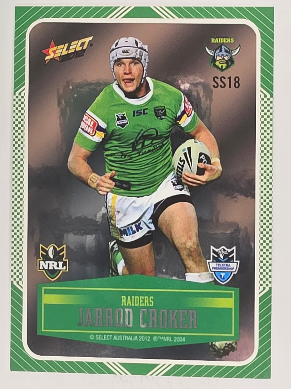 NRL 2012 Champions Peeled Parallel Card #18 Jarrod Croker Canberra Raiders