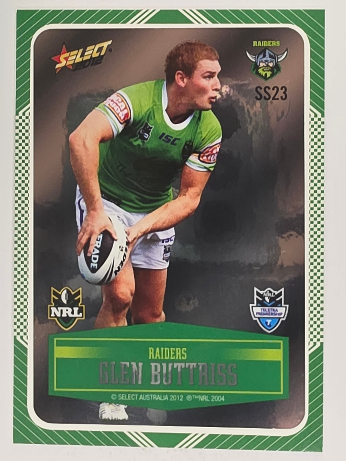 NRL 2012 Champions Peeled Parallel Card #23 Glen Buttriss Canberra Raiders