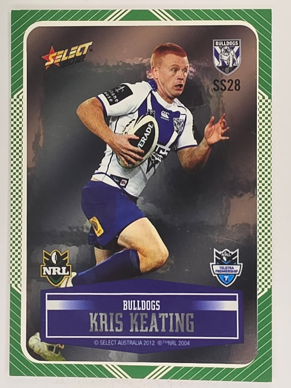 NRL 2012 Champions Peeled Parallel Card #28 Kris Keating Canterbury Bankstown Bulldogs