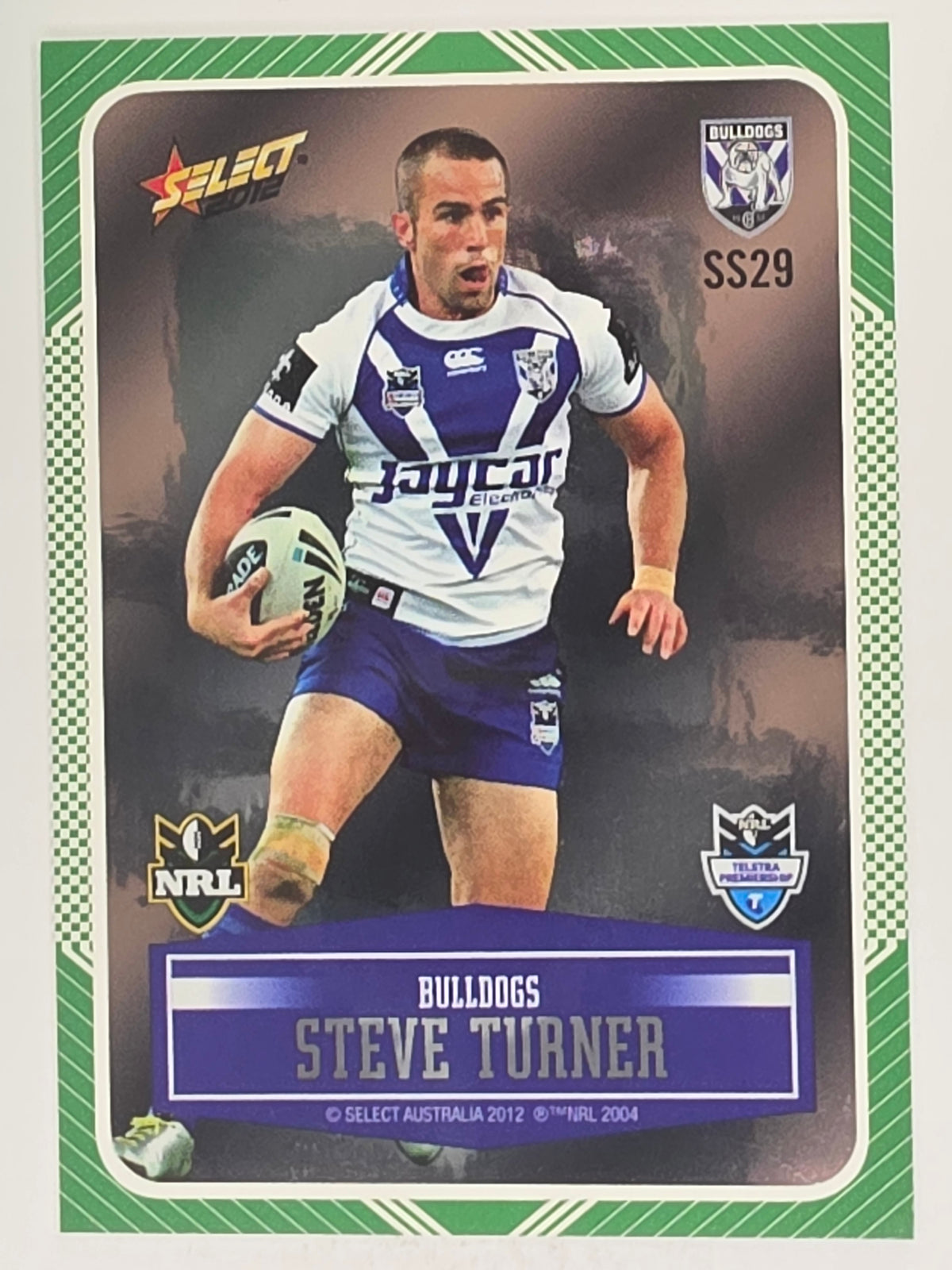 NRL 2012 Champions Peeled Parallel Card #29 Steve Turner Canterbury Bankstown Bulldogs