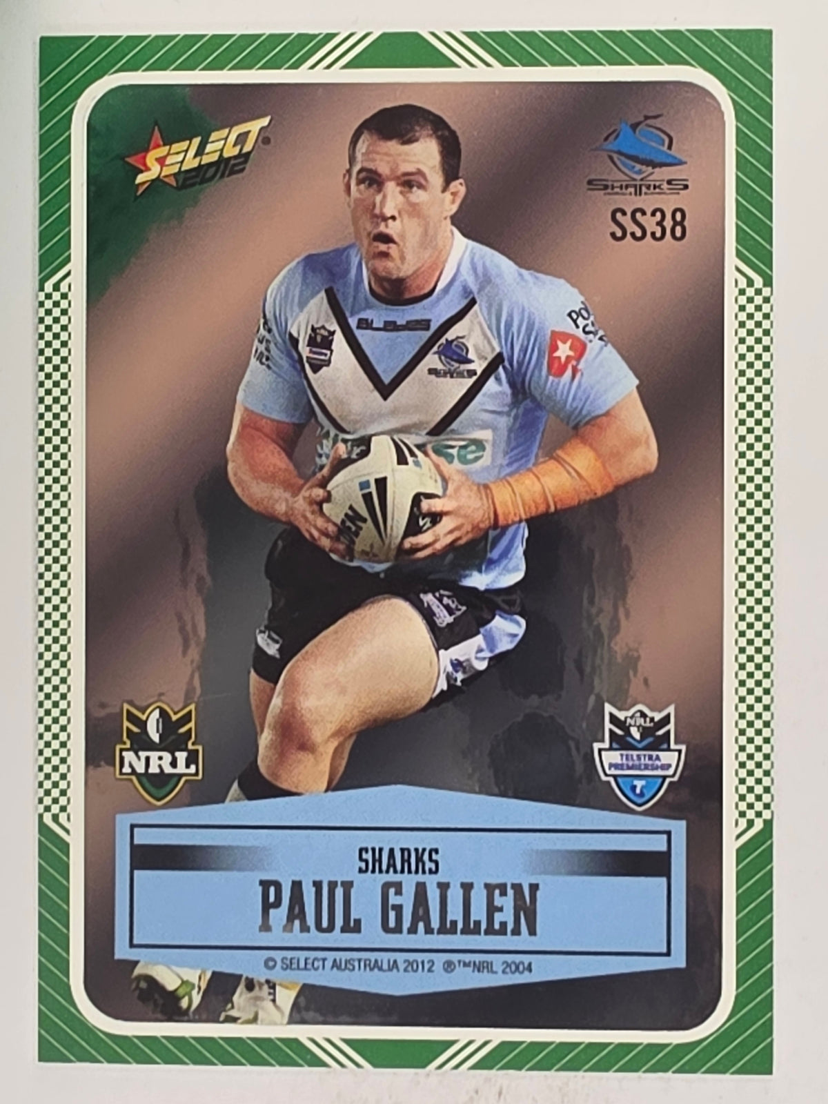 NRL 2012 Champions Peeled Parallel Card #38 Paul Gallen Cronulla Sutherland Sharks