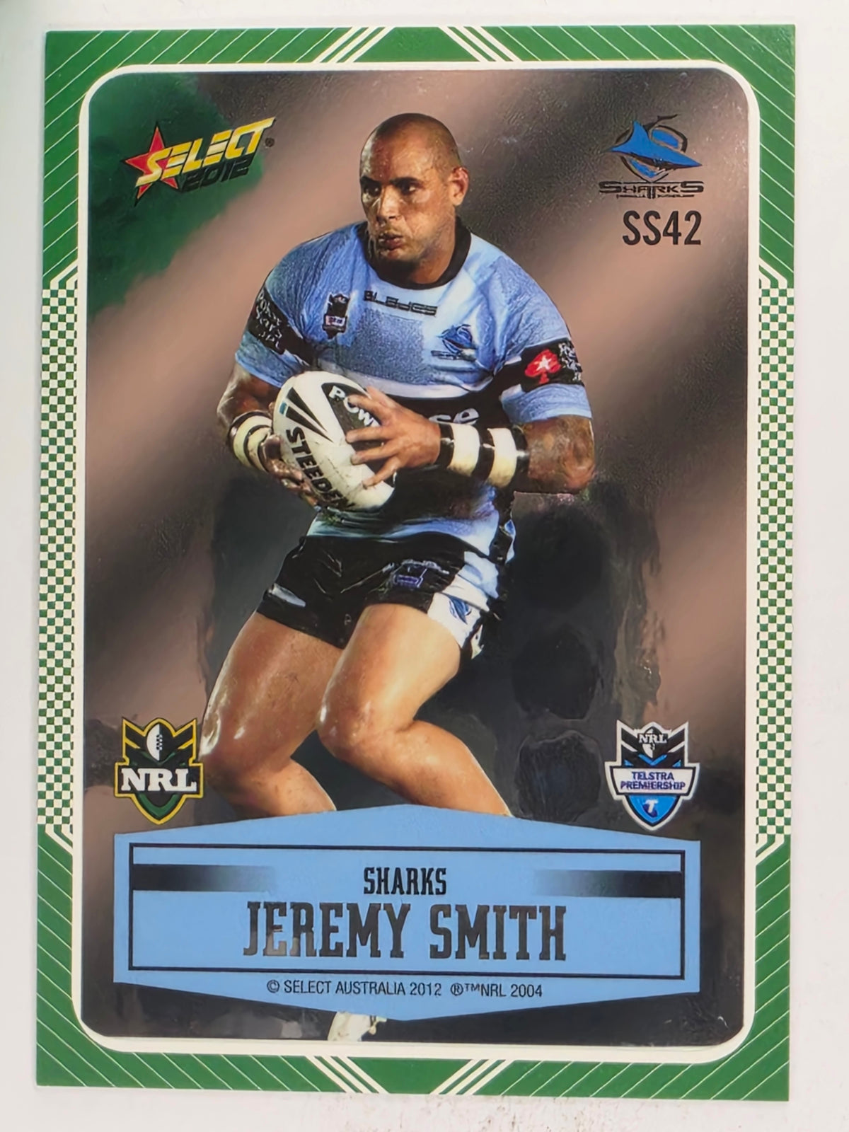 NRL 2012 Champions Peeled Parallel Card #42 Jeremy Smith Cronulla Sutherland Sharks