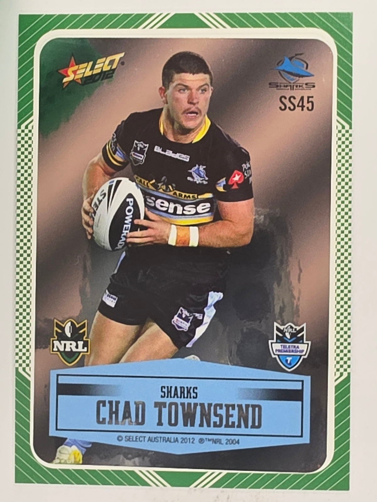 NRL 2012 Champions Peeled Parallel Card #45 Chad Townsend Cronulla Sutherland Sharks