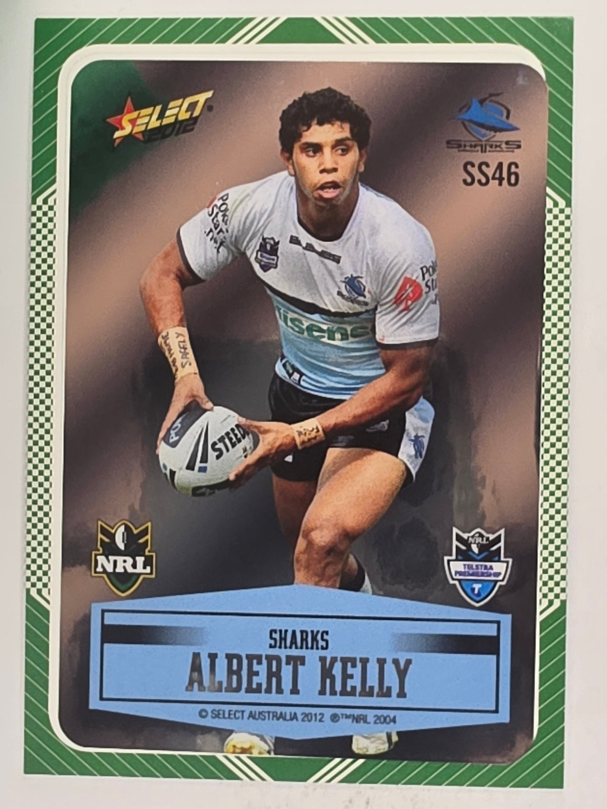 NRL 2012 Champions Peeled Parallel Card #46 Albert Kelly Cronulla Sutherland Sharks