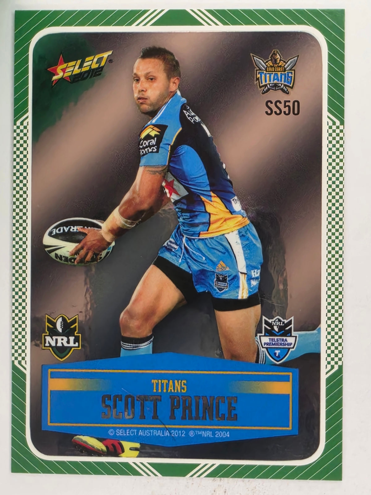 NRL 2012 Champions Peeled Parallel Card #50 Scott Prince Gold Coast Titans
