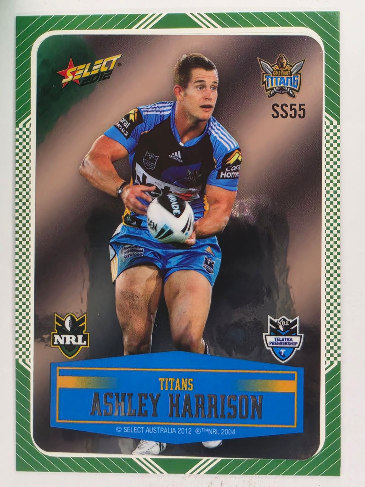 NRL 2012 Champions Peeled Parallel Card #55 Ashley Harrison Gold Coast Titans