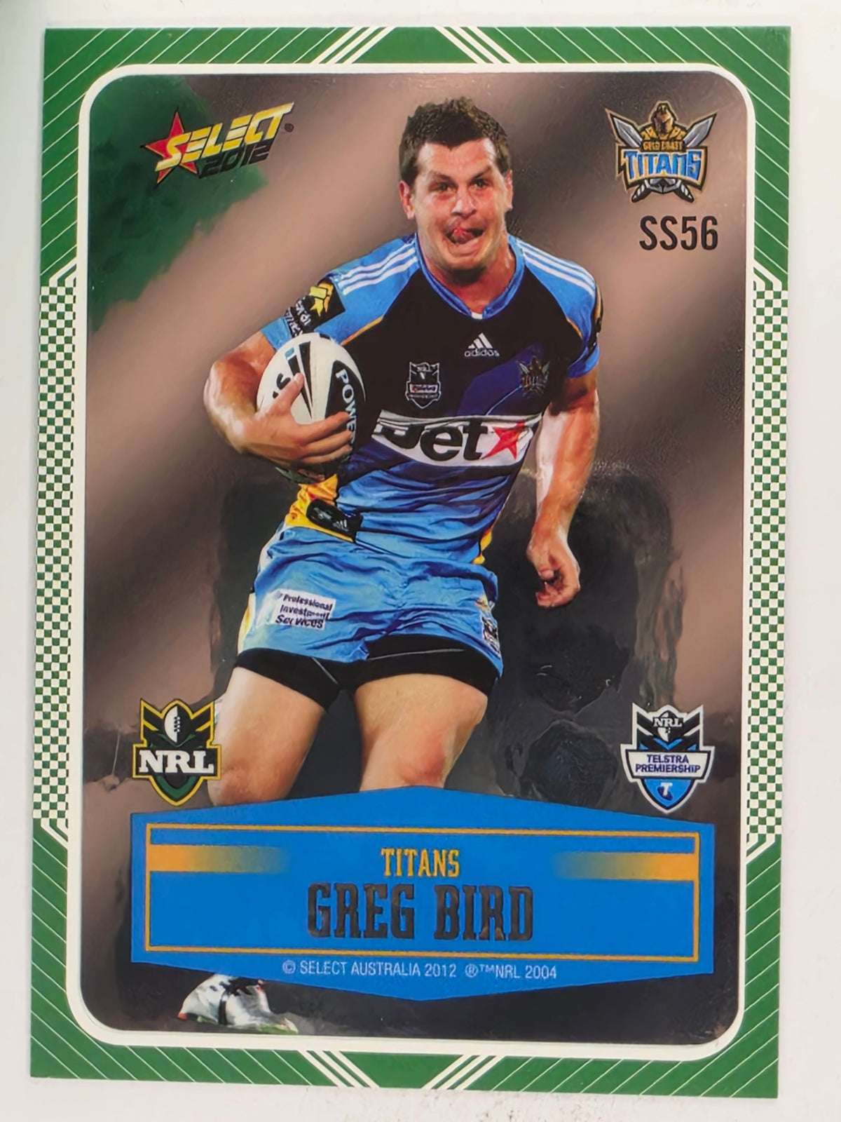 NRL 2012 Champions Peeled Parallel Card #56 Greg Bird Gold Coast Titans