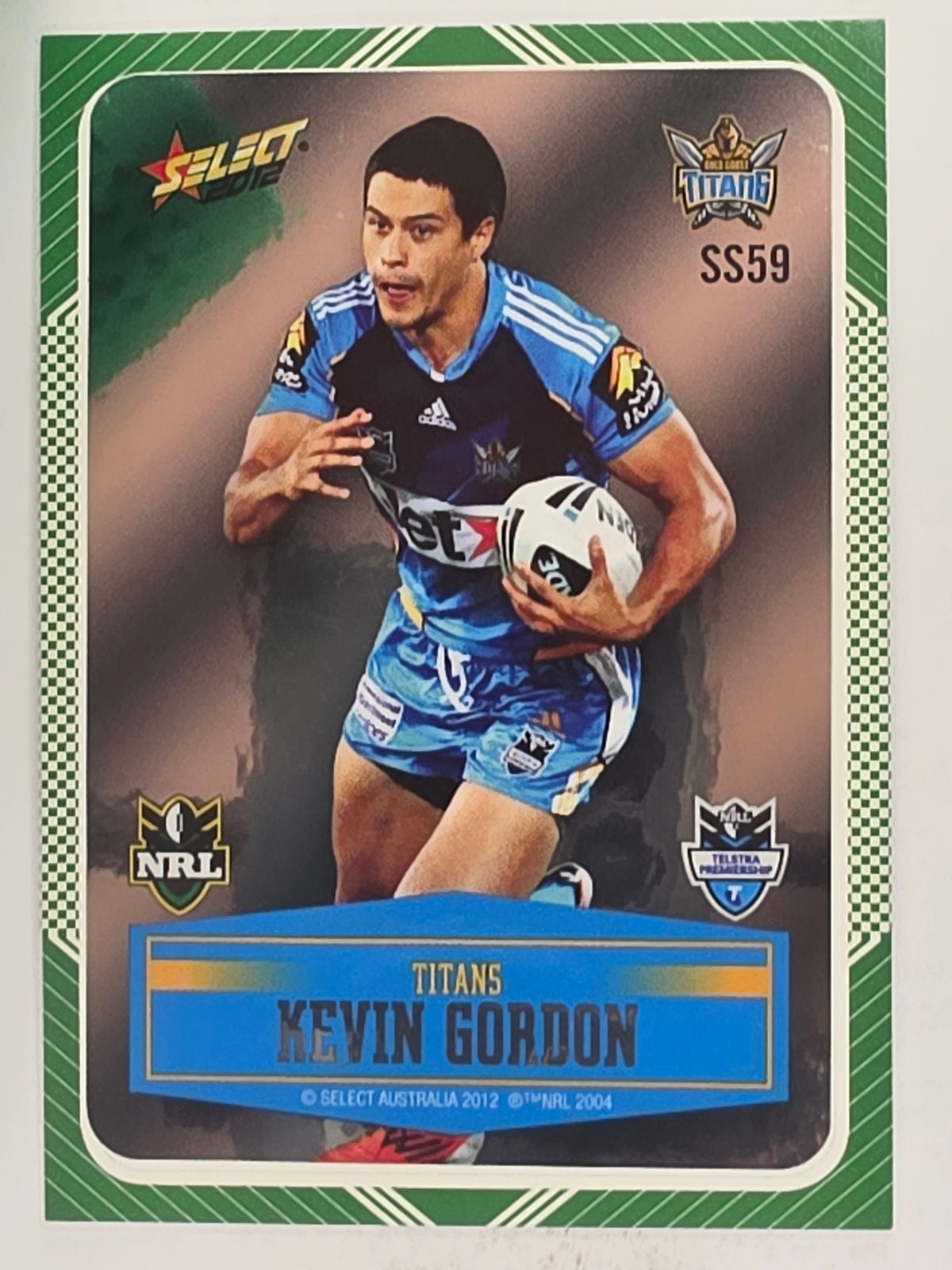 NRL 2012 Champions Peeled Parallel Card #59 Kevin Gordon Gold Coast Titans