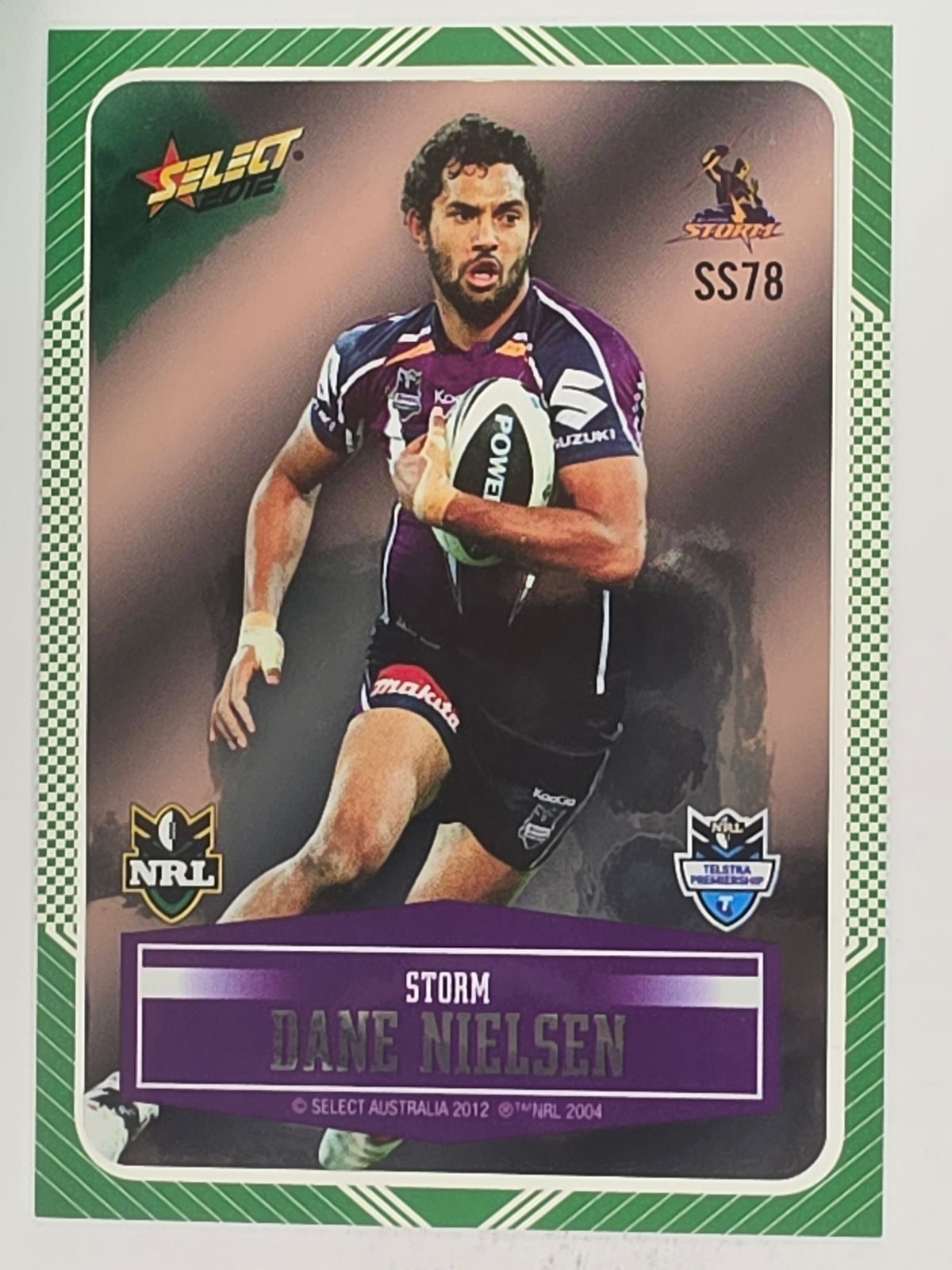 NRL 2012 Champions Peeled Parallel Card #78 Dane Nielsen Melbourne Storm