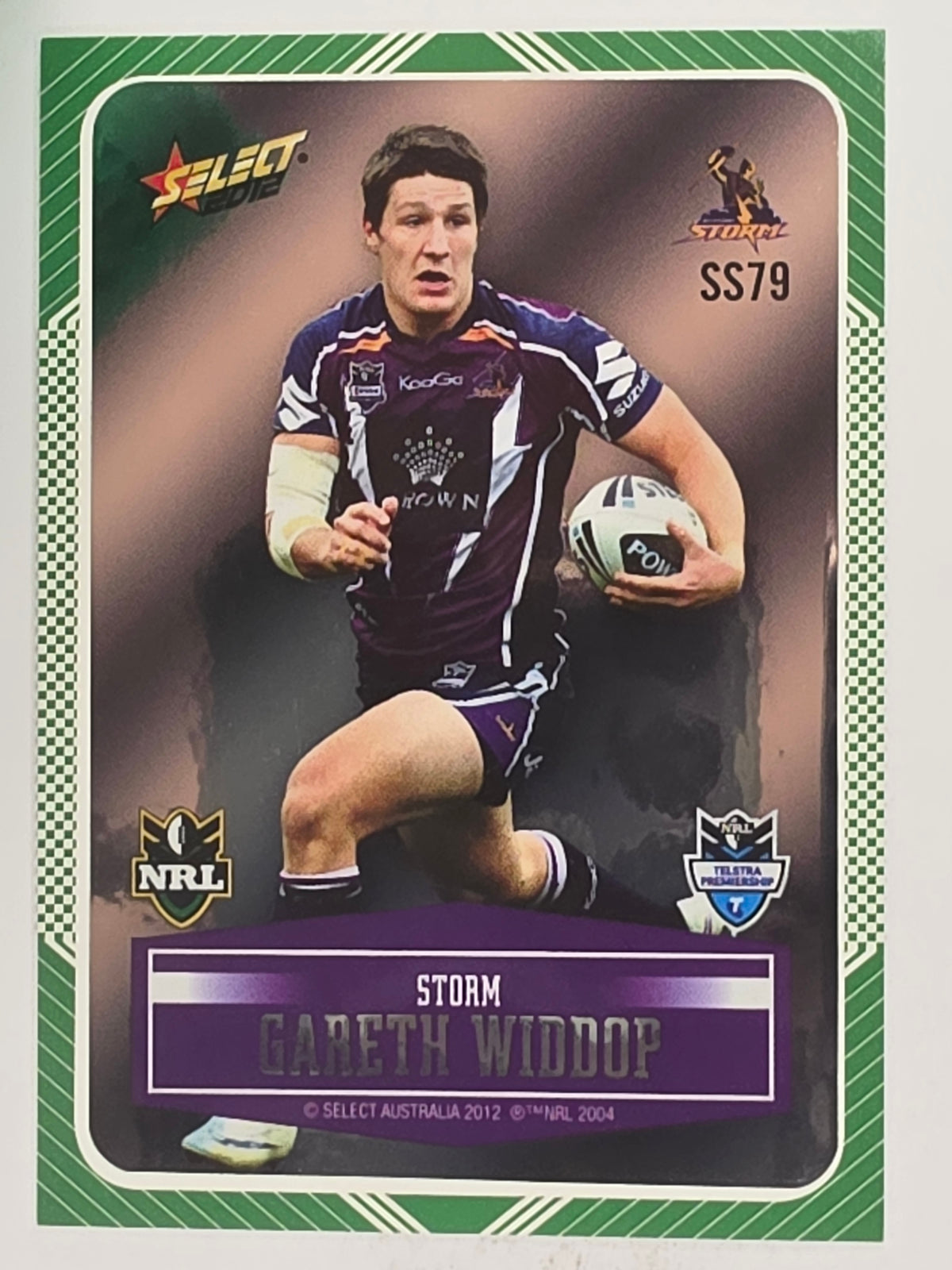 NRL 2012 Champions Peeled Parallel Card #79 Gareth Widdop Melbourne Storm
