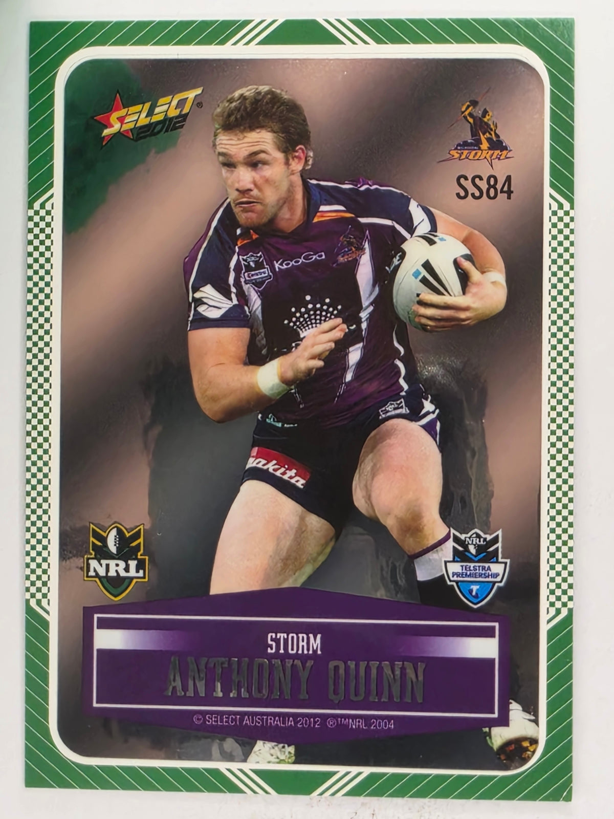 NRL 2012 Champions Peeled Parallel Card #84 Anthony Quinn Melbourne Storm