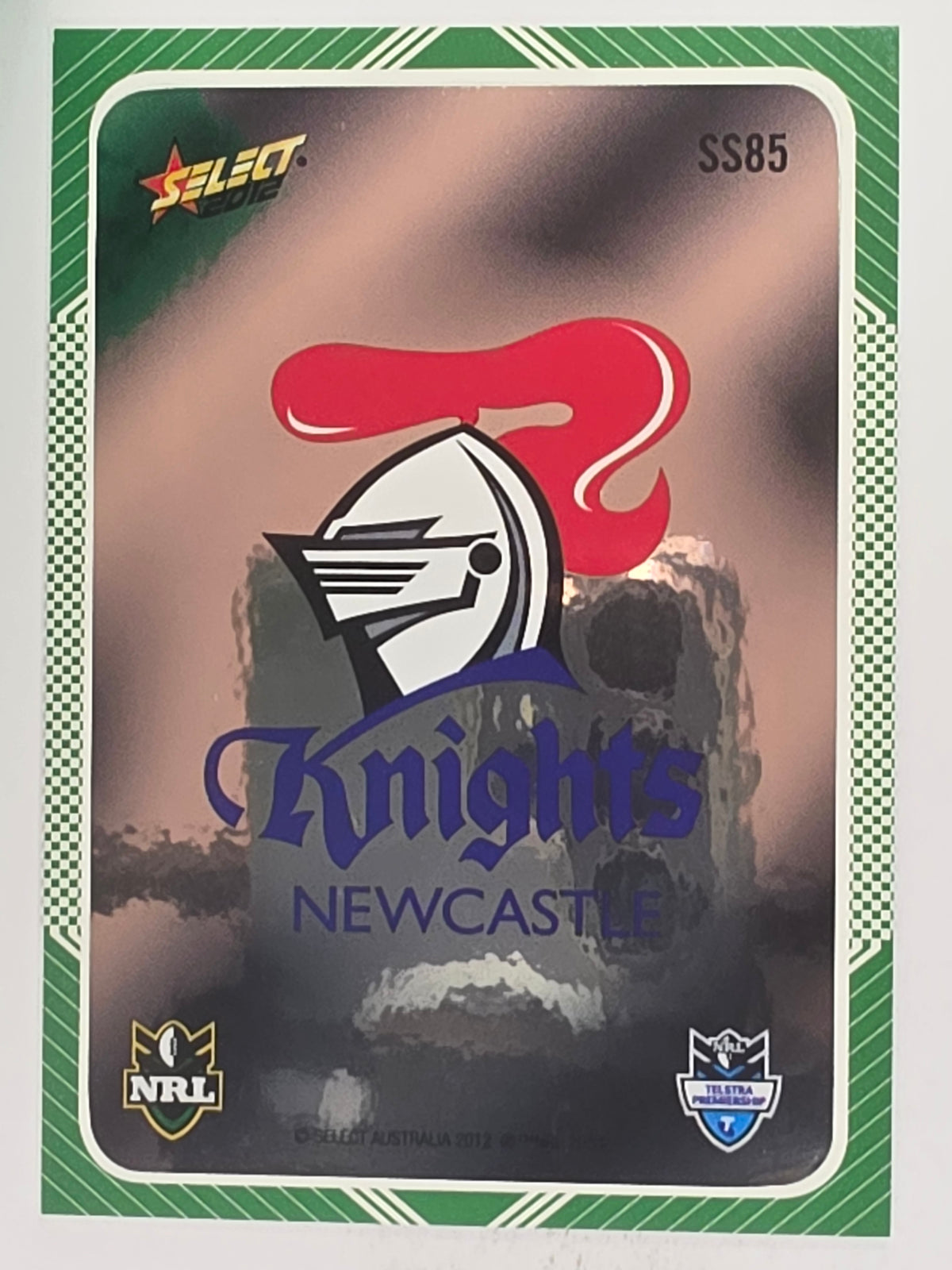 NRL 2012 Champions Peeled Parallel Card #85 Newcastle Knights Logo