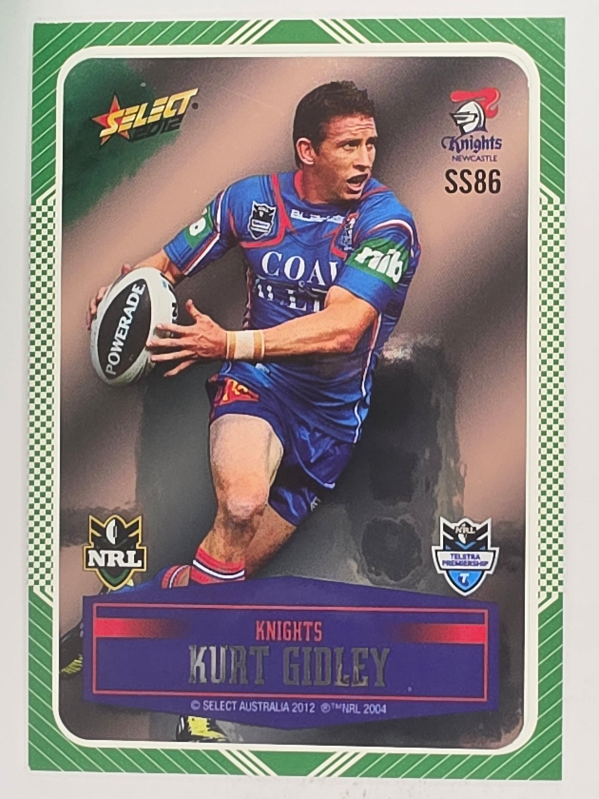 NRL 2012 Champions Peeled Parallel Card #86 Kurt Gidley Newcastle Knights
