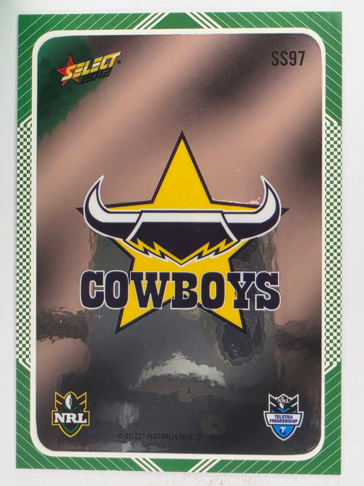 NRL 2012 Champions Peeled Parallel Card #97 North Queensland Cowboys Logo