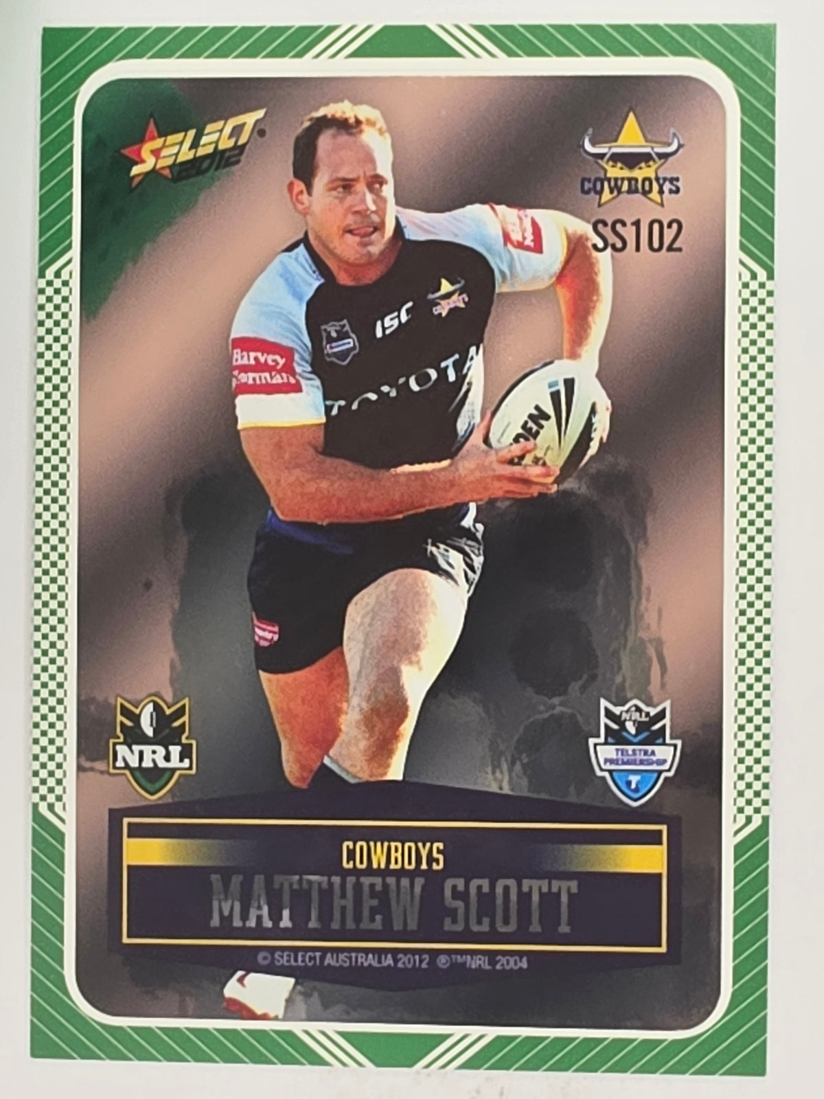 NRL 2012 Champions Peeled Parallel Card #102 Matthew Scott North Queensland Cowboys