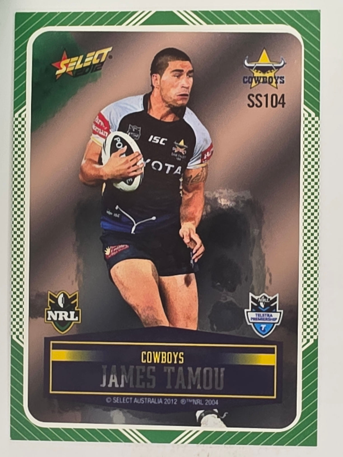 NRL 2012 Champions Peeled Parallel Card #104 James Tamou North Queensland Cowboys