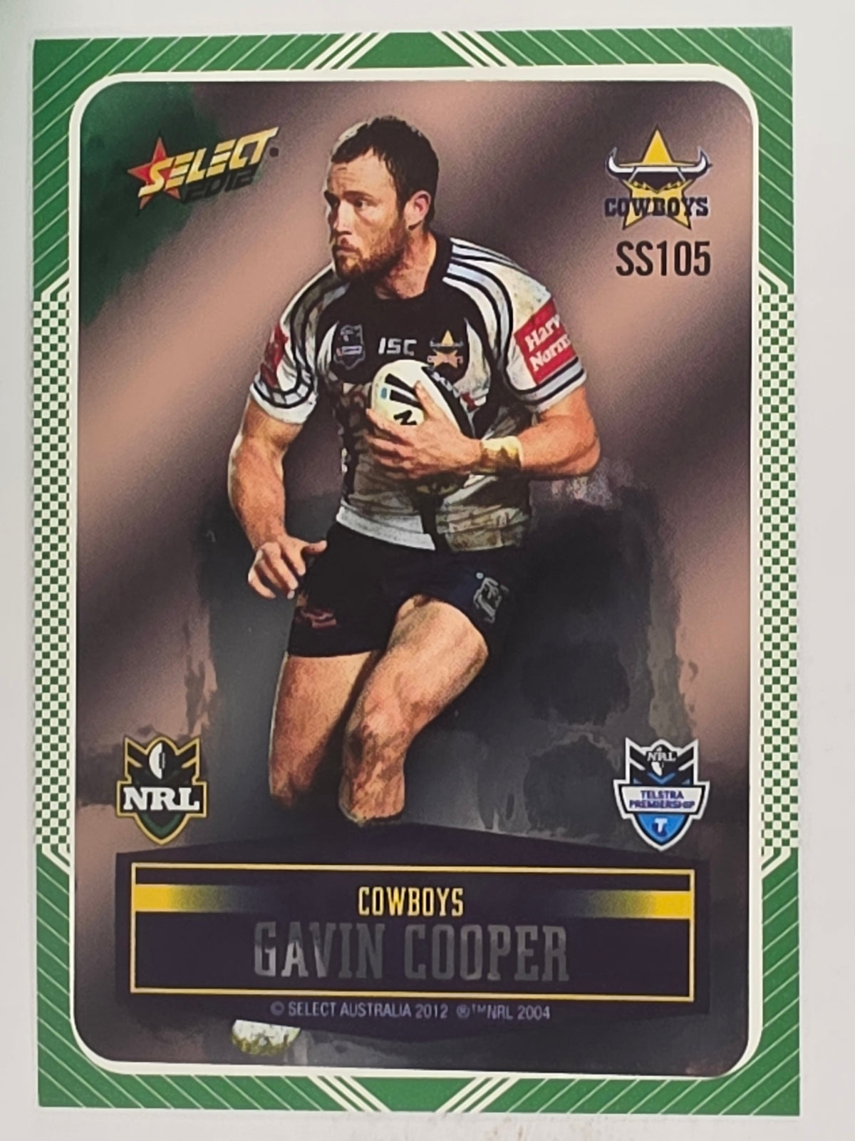 NRL 2012 Champions Peeled Parallel Card #105 Gavin Cooper North Queensland Cowboys