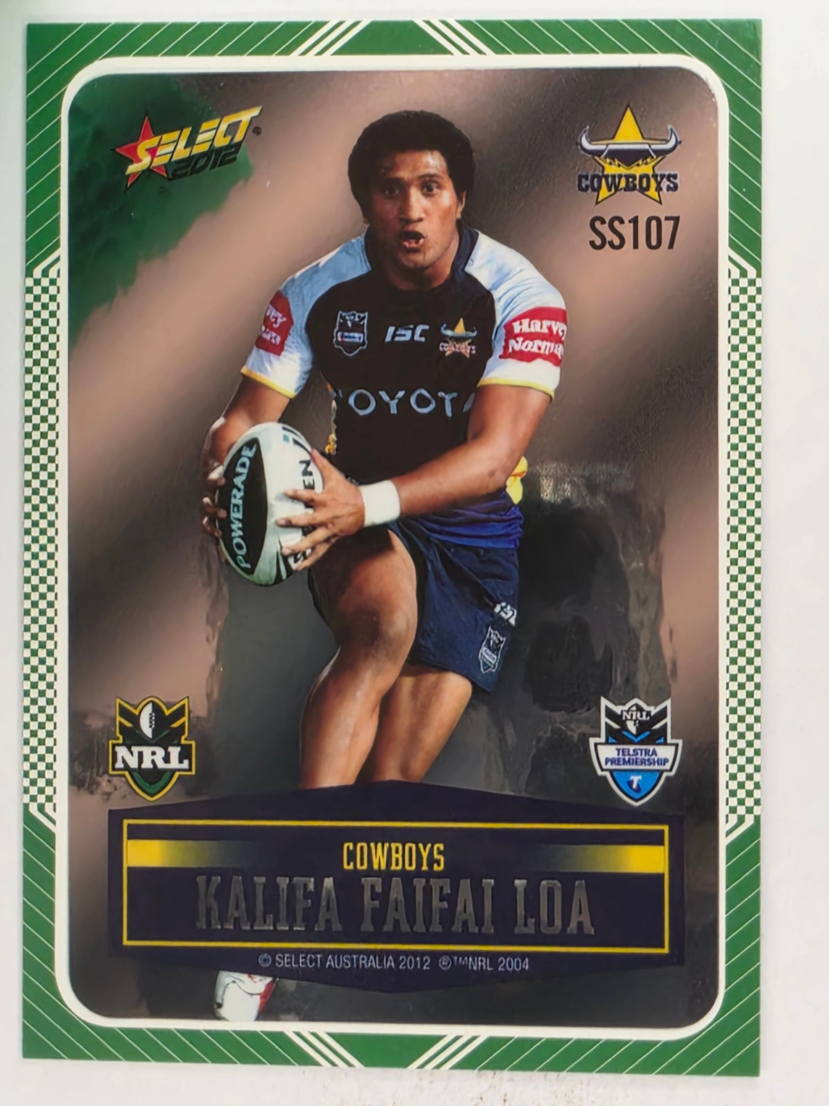 NRL 2012 Champions Peeled Parallel Card #107 Kalifa Faifai Loa North Queensland Cowboys