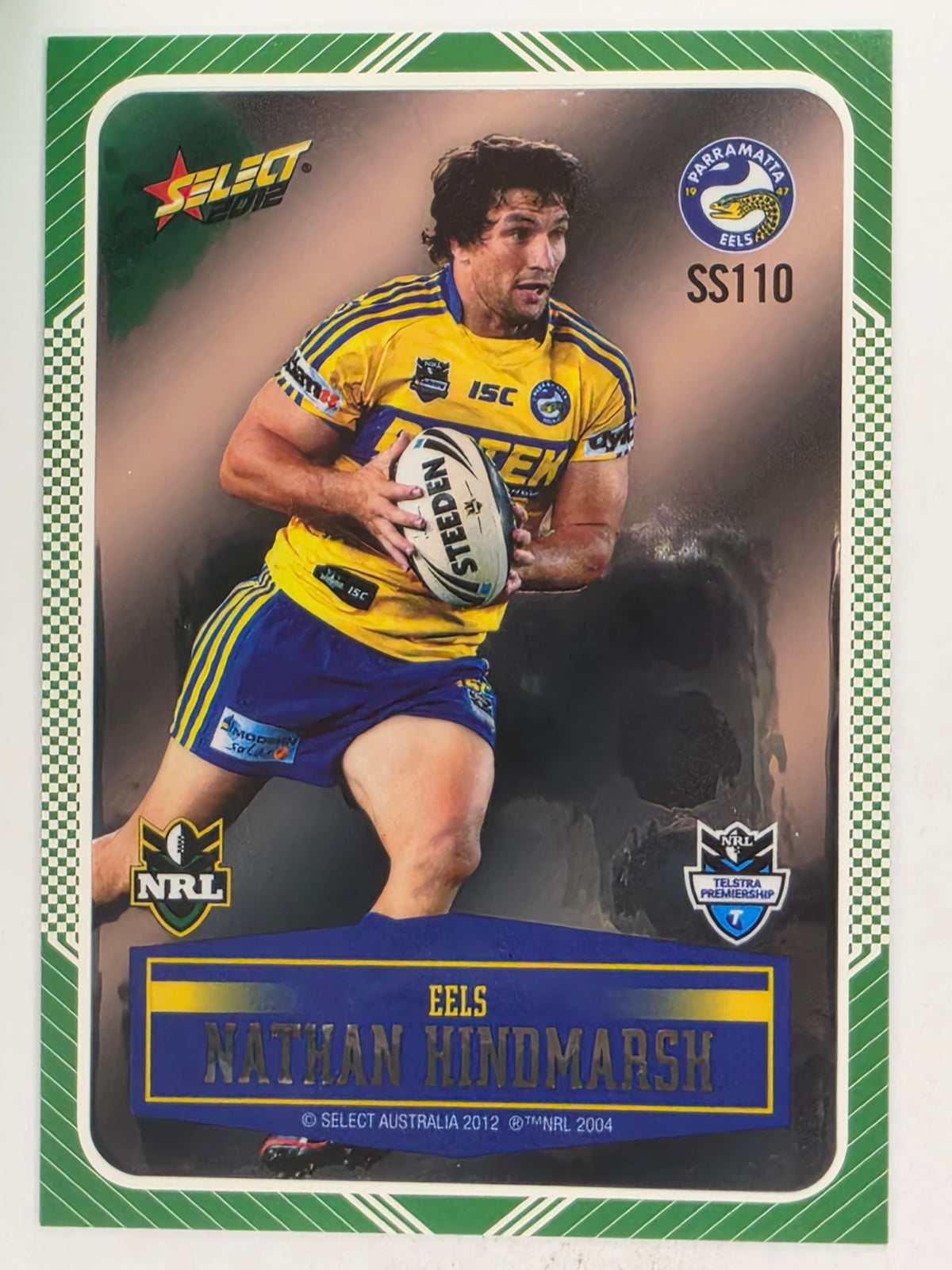 NRL 2012 Champions Peeled Parallel Card #110 Nathan Hindmarsh Parramatta Eels