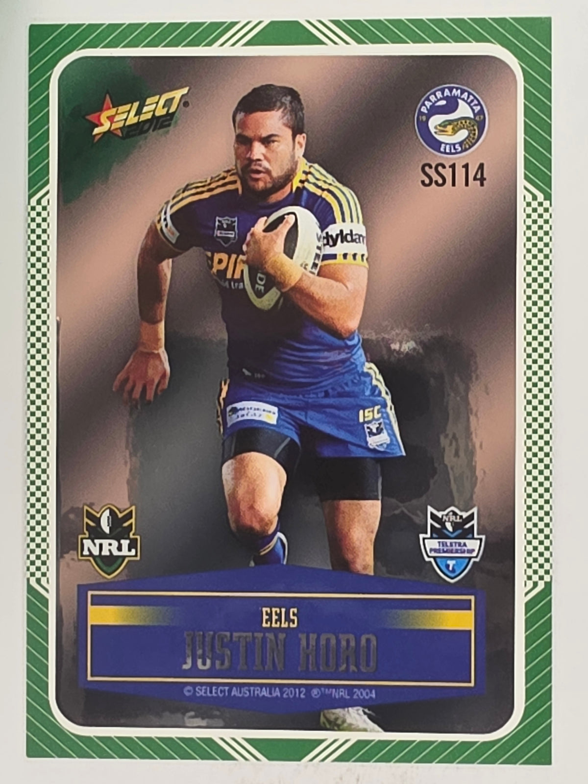 NRL 2012 Champions Peeled Parallel Card #114 Justin Horo Parramatta Eels