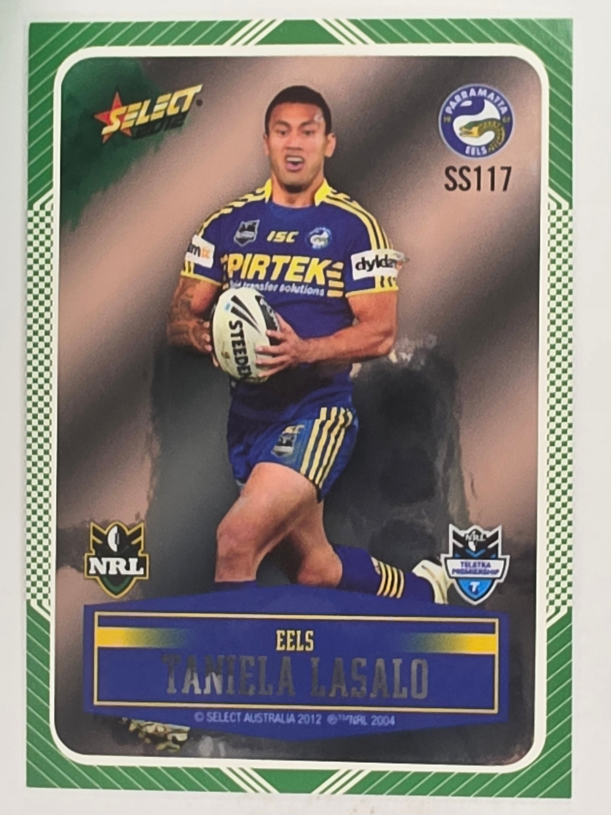 NRL 2012 Champions Peeled Parallel Card #117 Taniela Lasalo Parramatta Eels