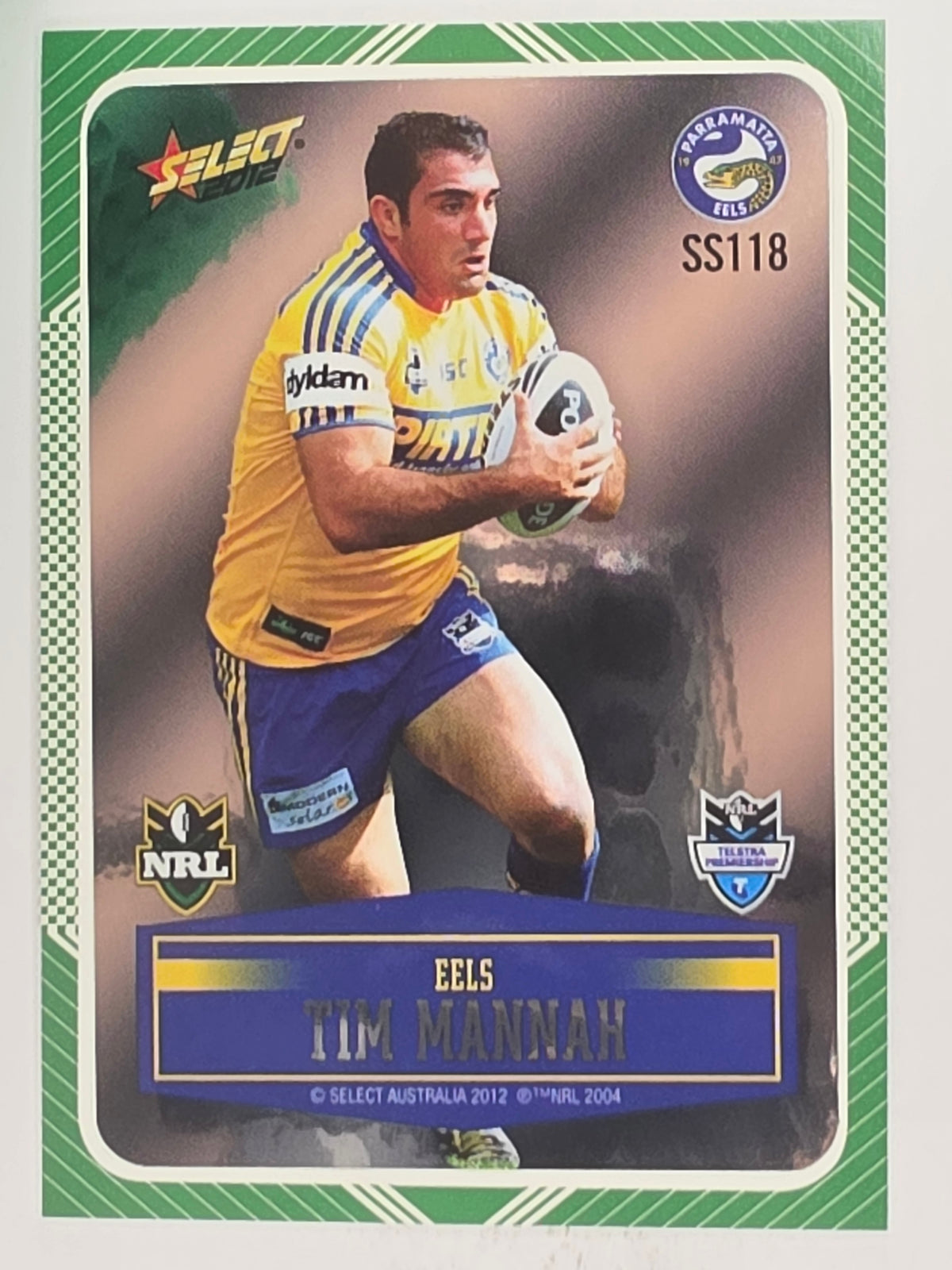 NRL 2012 Champions Peeled Parallel Card #118 Tim Mannah Parramatta Eels