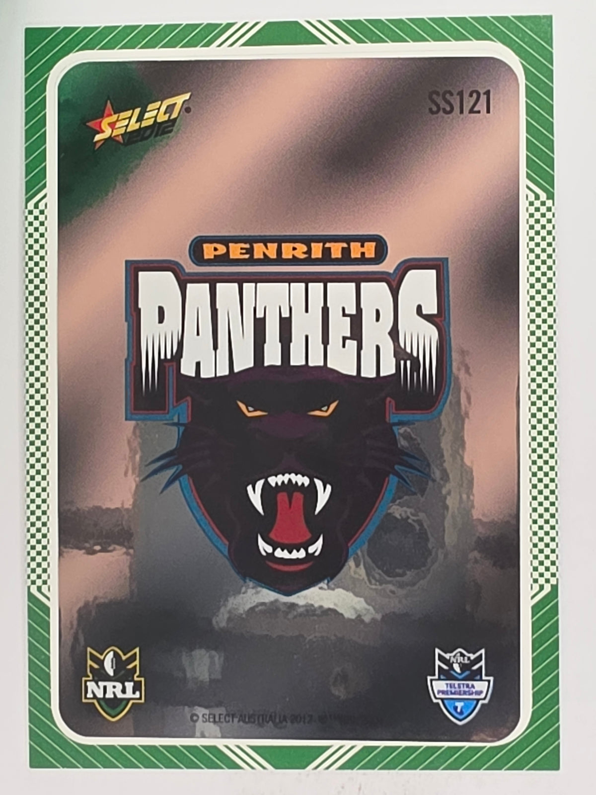 NRL 2012 Champions Peeled Parallel Card #121 Penrith Panthers Logo