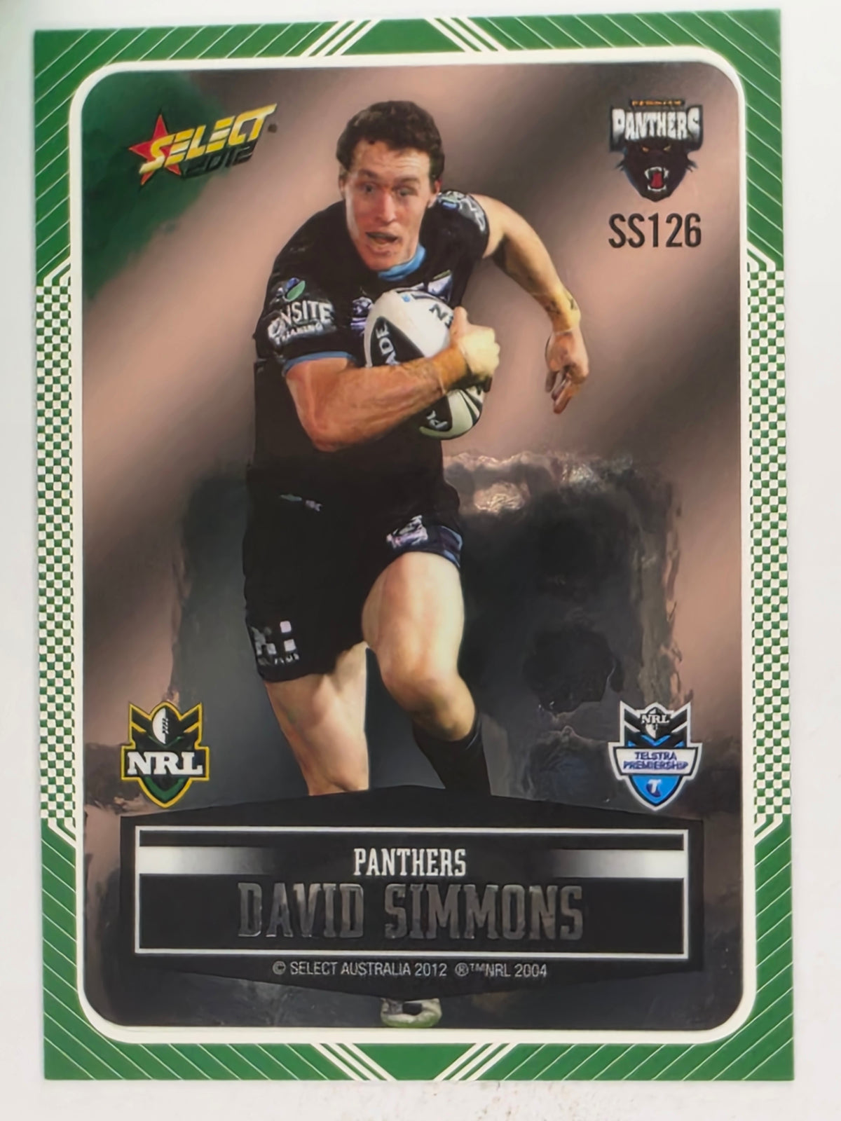 NRL 2012 Champions Peeled Parallel Card #126 David Simmons Penrith Panthers