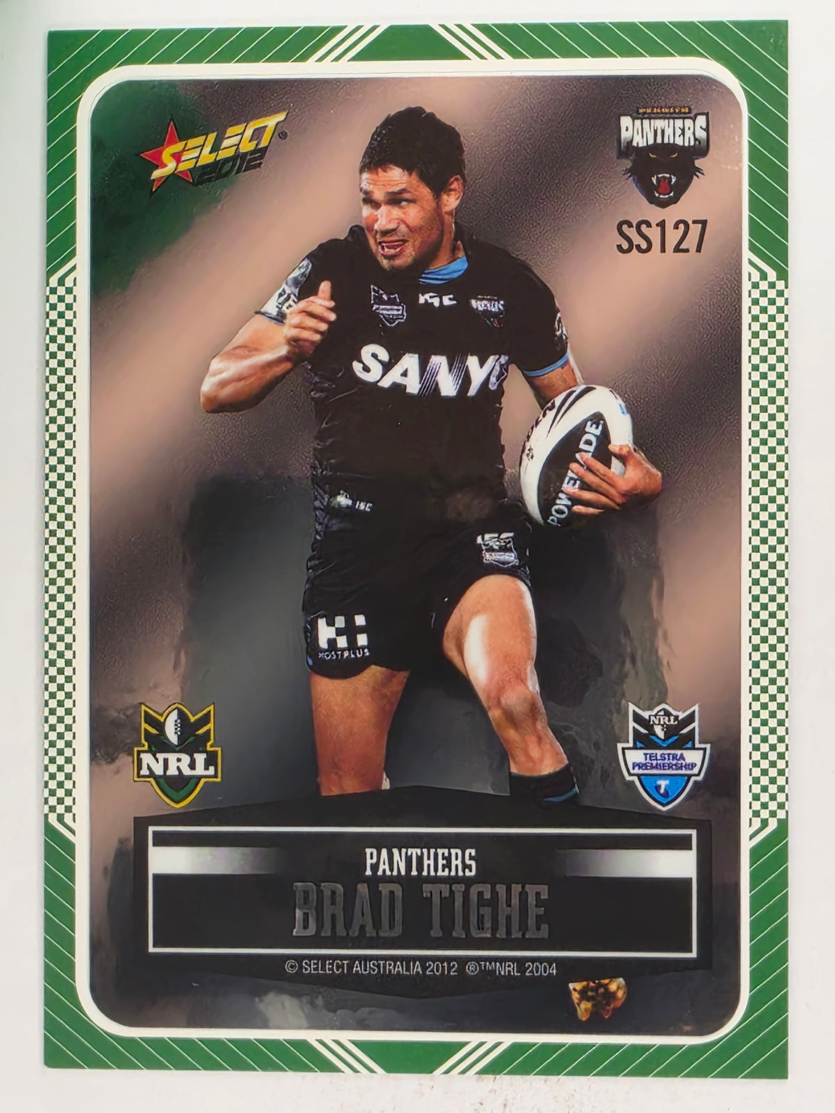 NRL 2012 Champions Peeled Parallel Card #127 Brad Tighe Penrith Panthers