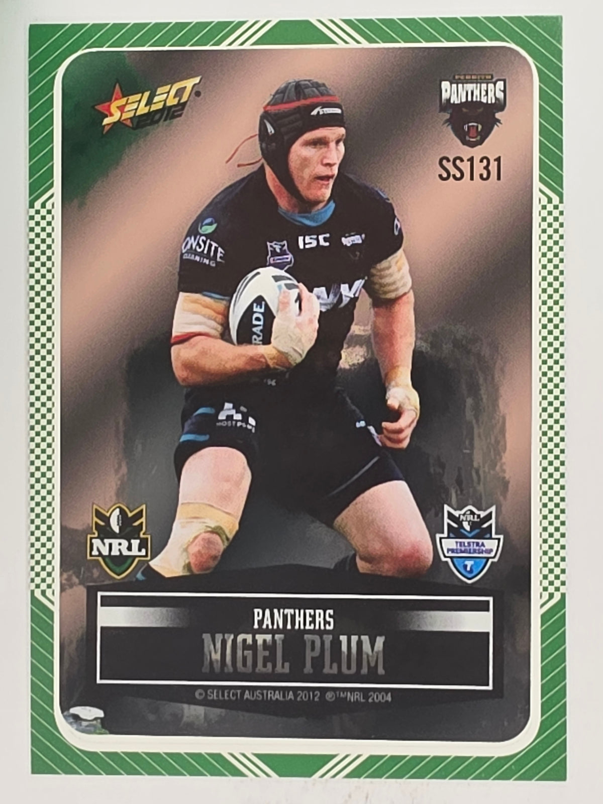 NRL 2012 Champions Peeled Parallel Card #131 Nigel Plum Penrith Panthers