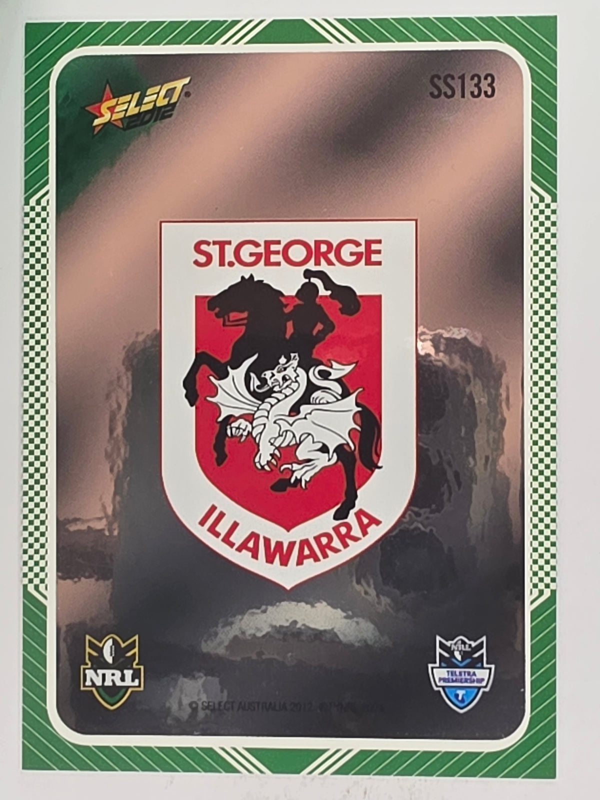 NRL 2012 Champions Peeled Parallel Card #133 St George Illawarra Dragons Logo