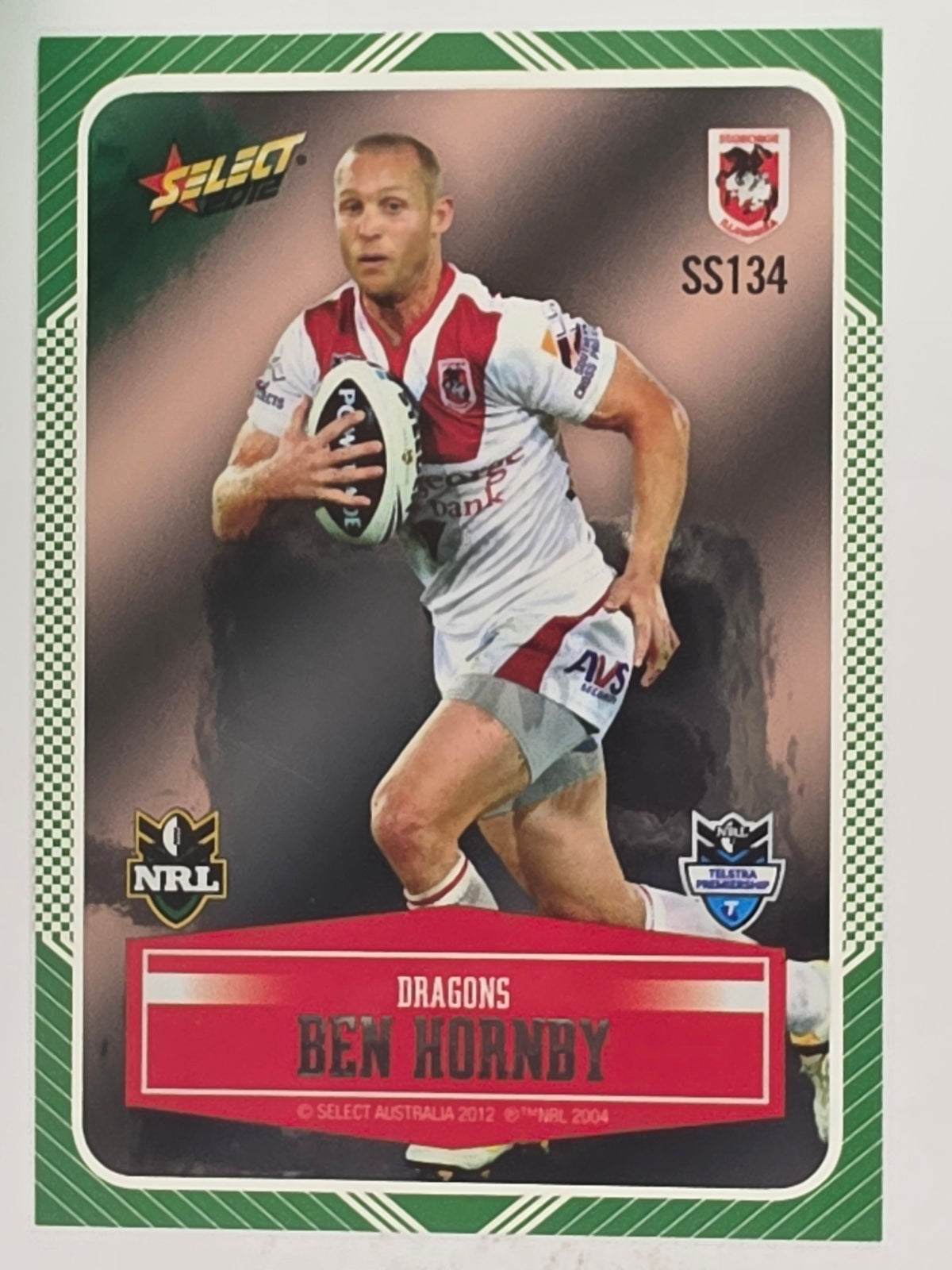 NRL 2012 Champions Peeled Parallel Card #134 Ben Hornby St George Illawarra Dragons