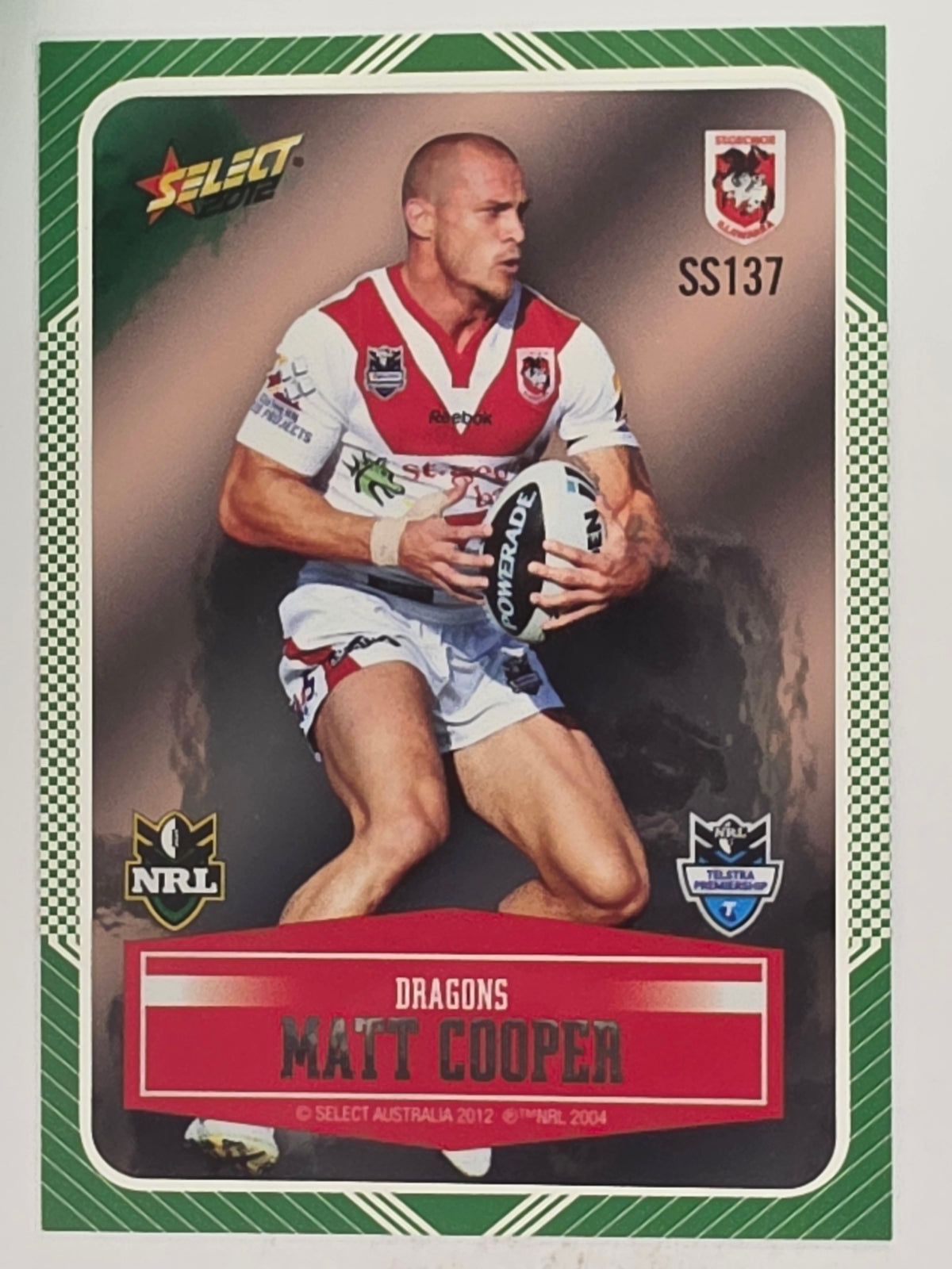 NRL 2012 Champions Peeled Parallel Card #137 Matt Cooper St George Illawarra Dragons